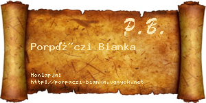Porpáczi Bianka névjegykártya