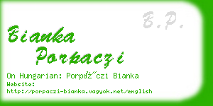 bianka porpaczi business card
